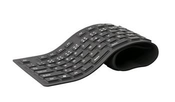 C-TECH klávesnica FK-01, gélová, flexibilná, čierna, USB, CZ/SK
