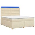 vidaXL Posteľ boxspring s matracom Krémová 140 x 190 cm Látka