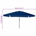 vidaXL Záhradný slnečník 394 x 394 x 248 cm Polyester a oceľ Azurblue