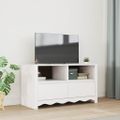 vidaXL TV skrinka Drammen Biela 99 x 43 x 55 cm Borovicový masív