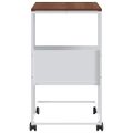 vidaXL Príručný stolík s kolieskami biely 55x36x63,5cm spracov. drevo