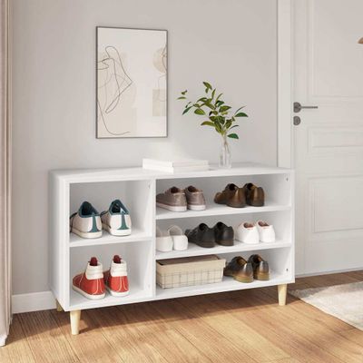vidaXL Botník biely 102x36x60 cm spracované drevo