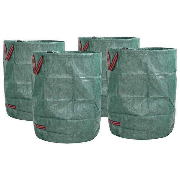 vidaXL Tašky na záhradný odpad 4 pcs Zelená 66 x 66 x 83,5 cm
