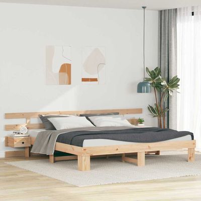 vidaXL Rám postele Hnedá 200 x 200 cm Masívne borovicové drevo