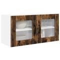 vidaXL Nástenný sklenený kabinet PORTO Dymová dub 80 x 31 x 40 cm