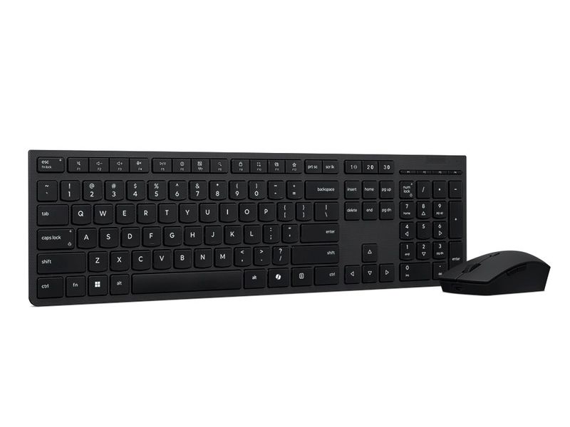 Lenovo Wireless Rechargeable Combo K+M Set klávesnice a myši, bezdrátový, nabíjecí, 2.4 GHz + Bluetooth 5.1, 4000 DPI, AES-128, 65% recyklovaný materiál, USB-C, cerný