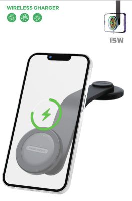 T-phox mag on 15W magnetic wireless car mount black