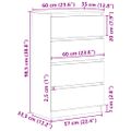 VidaXL Príborník Old Wood 60x35x98,5 cm Engineered Wood