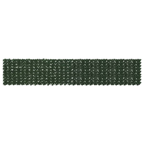 vidaXL Balkónový plôtik s listami Tmavozelená 400 x 75 cm