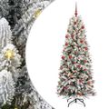 vidaXL Umelý vianočný stromček Biela 180 cm PVC a plast a oceľ a PE