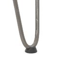 vidaXL Nohy na konferenčný stolík v tvare vlásenky, 4 ks, prírodná oceľ, 42 cm, masívna oceľ
