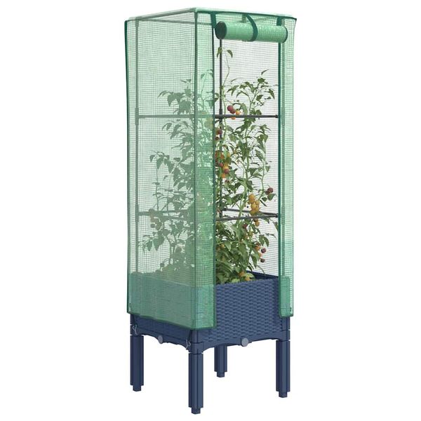 vidaXL Záhon s krytom na skleník ratanový vzhľad 40x40x140 cm