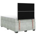 vidaXL Posteľ boxspring s matracom Svetlosivá 120 x 190 cm Zamat