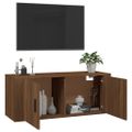 vidaXL Nástenná TV skrinka hnedý dub 100x34,5x40 cm