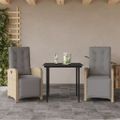 vidaXL 3-dielna bistro súprava s podložkami béžová polyratan