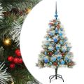 vidaXL Umelý vianočný stromček Zelená a biela 120 cm PVC, kov a plast