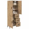 vidaXL Highboard Remeselný dub 69,5 x 34 x 180 cm Kompozitné drevo