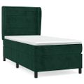 vidaXL Posteľný rám boxsping s matracom tmavozelený 80x200 cm zamat