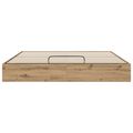 vidaXL Otomanový posteľný rám Remeselnícky dub 203 x 180 x 25 cm