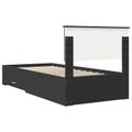 vidaXL Rám postele so zásuvkou Čierna 90 x 200 cm Kompozitné drevo