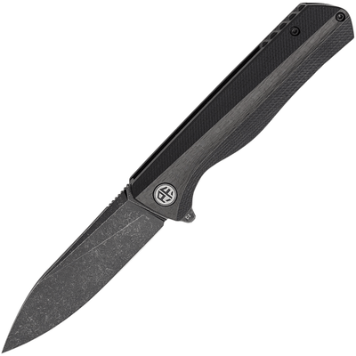Petrified Fish PF818CDW Forward vreckový nôž 9 cm, Black Stonewash, G10, uhlíkové vlákno