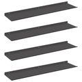 vidaXL Závesná polica 4 ks Čierny 80 x 18 x 2,5 cm Oceľ