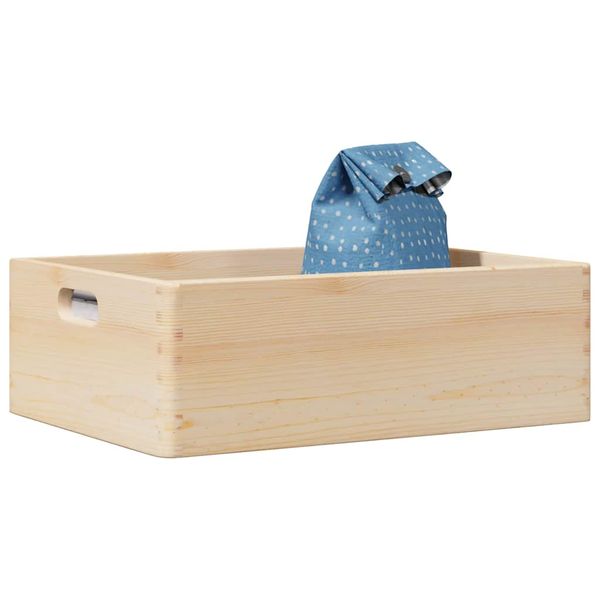 VidaXL Drevená škatuľka s rúčkami 40x30x13 cm masívna borovica
