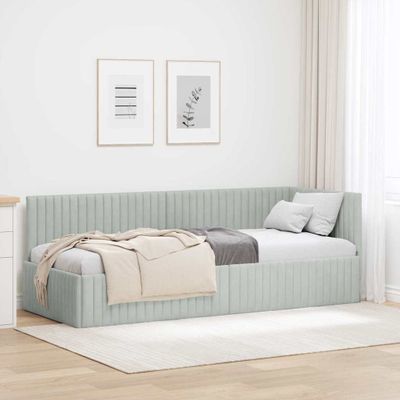 vidaXL Rohový rám postele Svetlosivá 80 cm x 200 cm Zamat