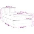 vidaXL Posteľný rám boxsping s matracom a LED ružový 80x200 cm zamat