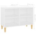 vidaXL TV stolík nohy z masívneho dreva biely 69,5x30x50 cm