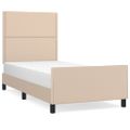 vidaXL Posteľný rám s čelom kapučínový 80x200 cm umelá koža