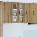 vidaXL Nástenný sklenený kabinet PORTO Remeselný dub 60 x 31 x 80 cm