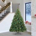 vidaXL Umelý vianočný stromček s 300 LED-i Zelená 240 cm PE a PVC