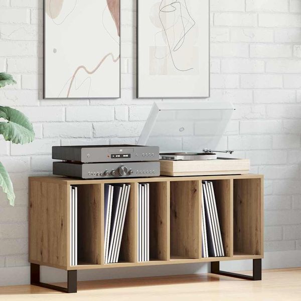 vidaXL Skrinka na gramofónové platne dub artisan 100 x 38 x 48 cm