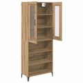 vidaXL Highboard Remeselný dub 69,5 x 34 x 180 cm Kompozitné drevo