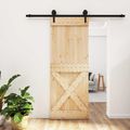 vidaXL Posuvné dvere Prírodná a čierna 80 x 210 cm