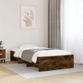 vidaXL Posteľný rám bez matraca dymový dub 90x190 cm kompozitné drevo
