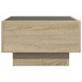 vidaXL Konferenčný stolík s LED dub sonoma 50x50x30 cm kompozit. drevo
