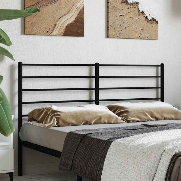 vidaXL Kovové náhradné čelo postele čierne 120 cm