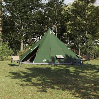 vidaXL Tipi stan so strechou Zelená 560 x 560 x 300 cm taft