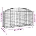 vidaXL Oblúkový gabionový kôš 200x50x100/120 cm pozinkované železo