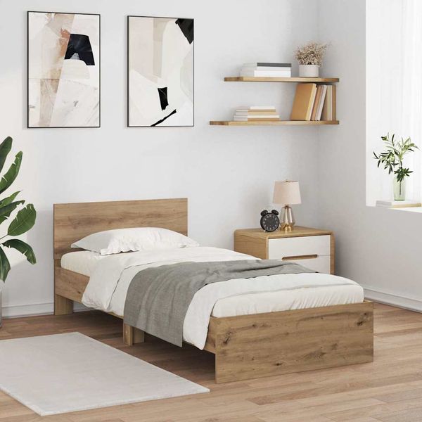 vidaXL Rám postele Remeselný dub 90 x 200 cm Kompozitné drevo