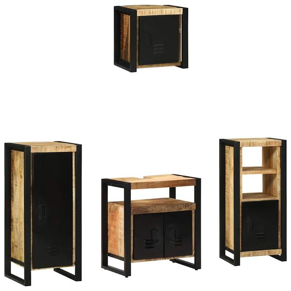 vidaXL Sada kúpeľňového nábytku 4 ks Hnedá a čierna 40 x 35 x 90 cm