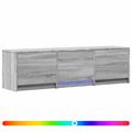 vidaXL TV skriňa s LED 140x34x40 cm Sivá Sonoma Konštruované drevo