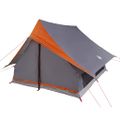 vidaXL Rodinný stan so strechou Šedá a oranžová 256 x 256 x 185 cm