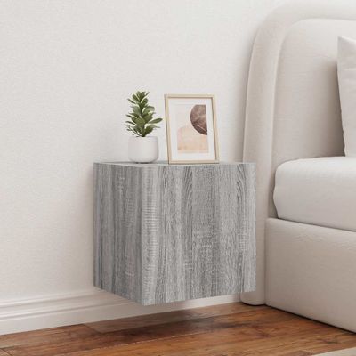 vidaXL TV nástenné skrinky s LED svetlami 2ks sivý sonoma 40,5x35x40cm