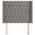 vidaXL Čelo postele so záhybmi bledosivé 93x16x118/128 cm zamat