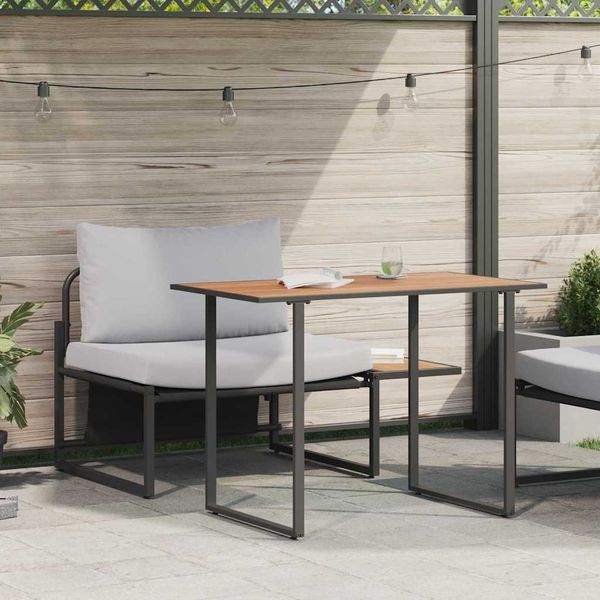 vidaXL Záhradné oceľové sedenie 2 pcs Svetlosivá Oceľ