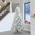 vidaXL Umelý Sklápací Vianočný Stromček Biela 240 cm PE a PVC