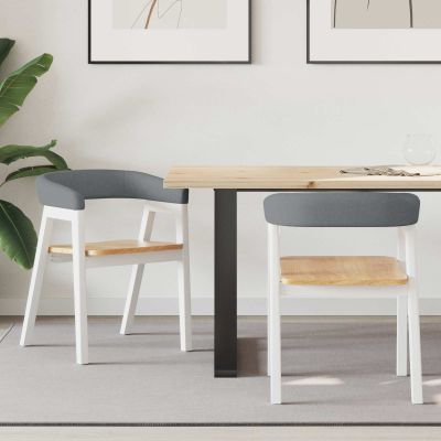 vidaXL Jedálenské stoličky 2 pcs Biela 54 x 57 x 73 cm